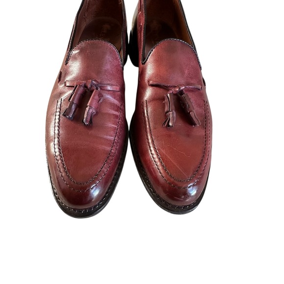 Allen Edmonds Grayson Tassel Loafers Burgundy Leather‎ Men's Dress Shoes Size 10 - Picture 4 of 9